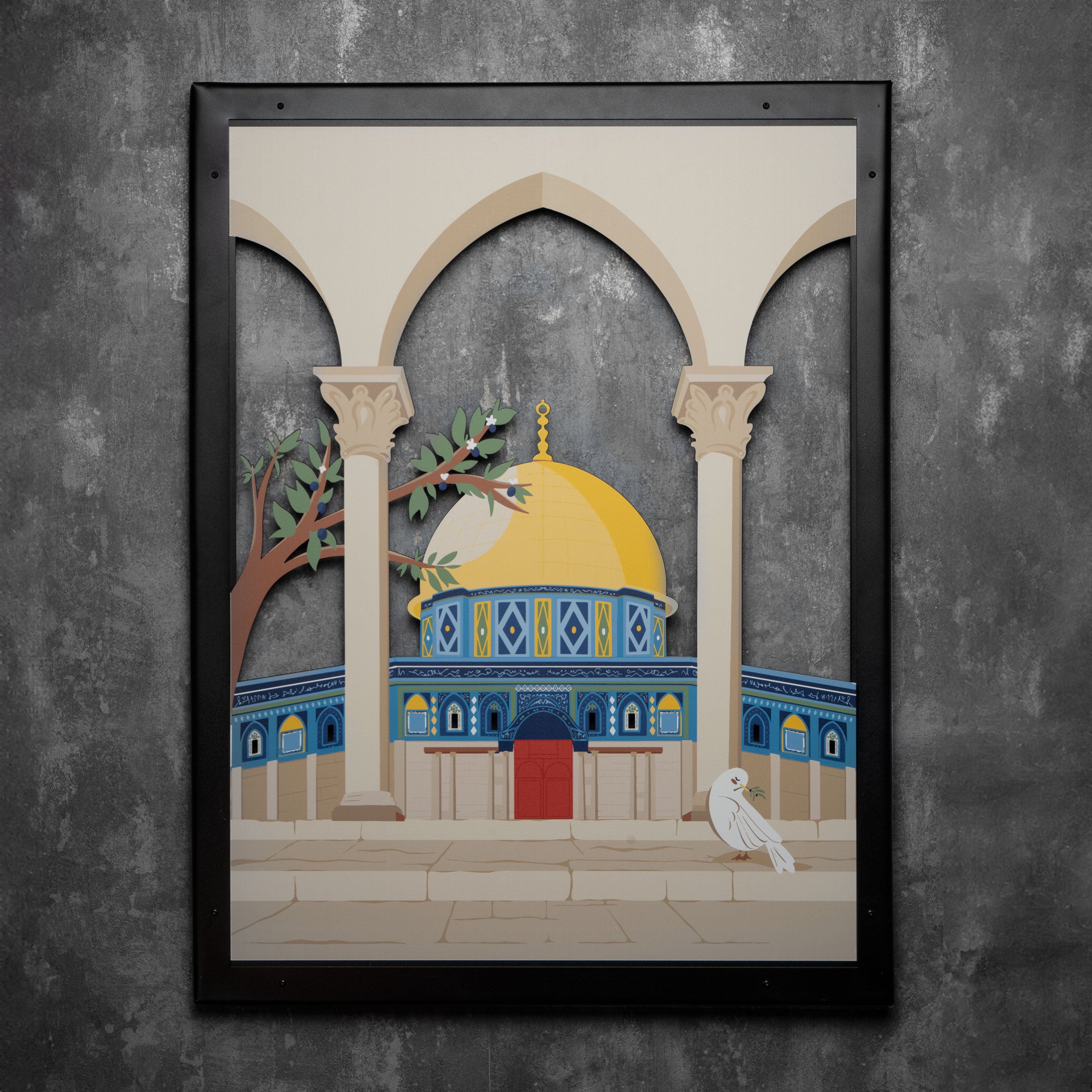 لوحة المسجد الاقصى من المعدن
