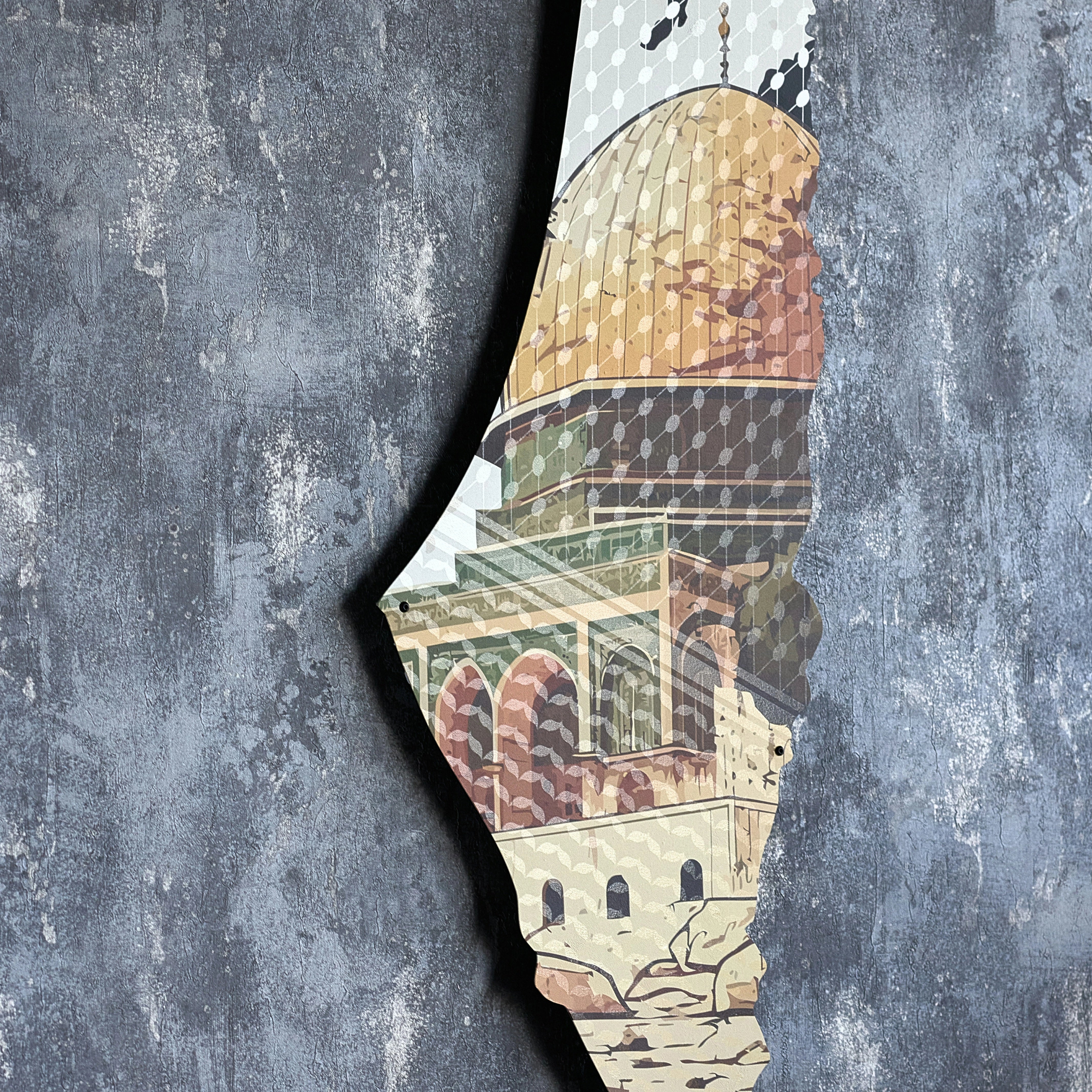 Palestine with Al-Aqsa Metal Wall Art