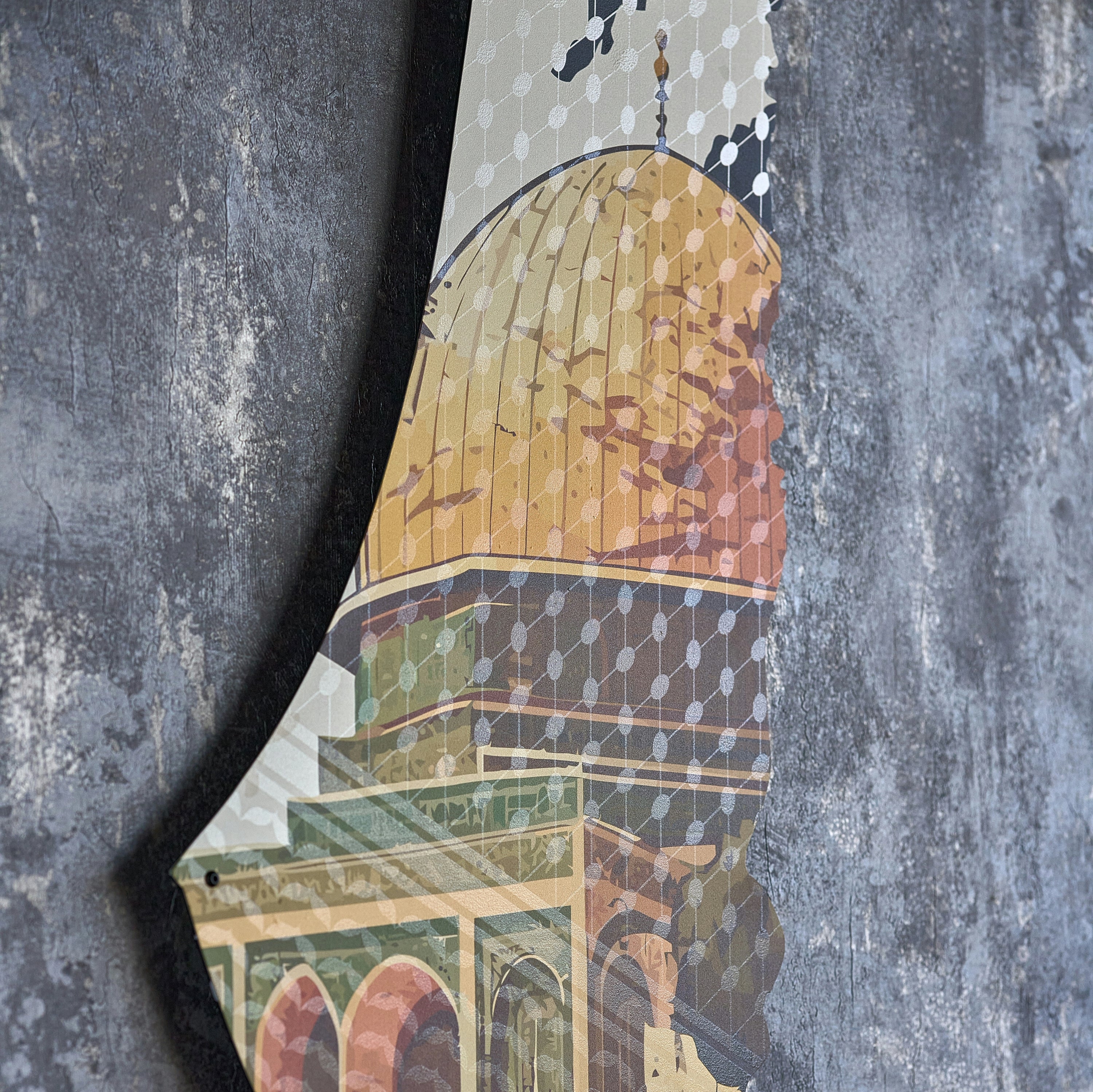 Palestine with Al-Aqsa Metal Wall Art