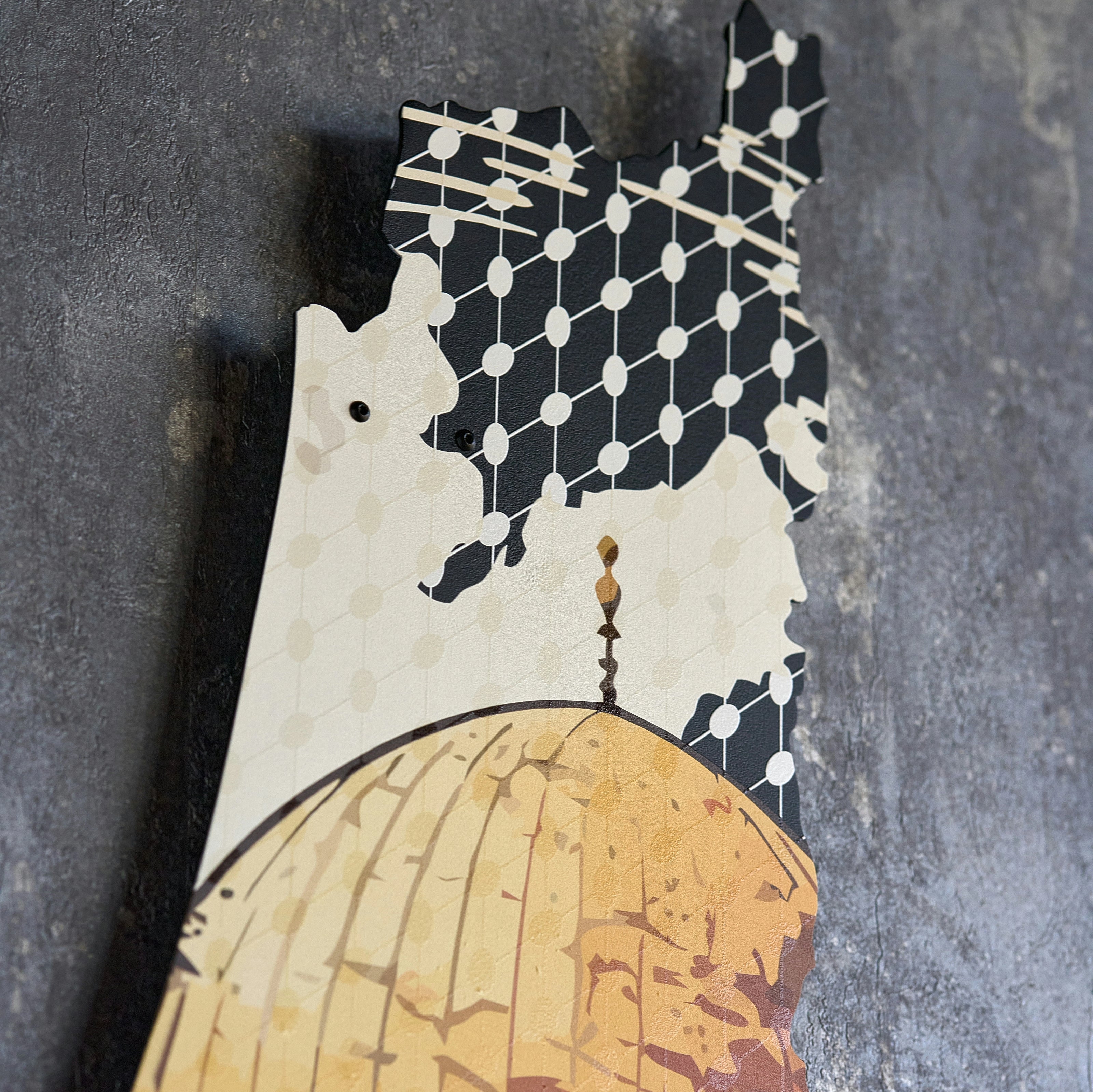 Palestine with Al-Aqsa Metal Wall Art