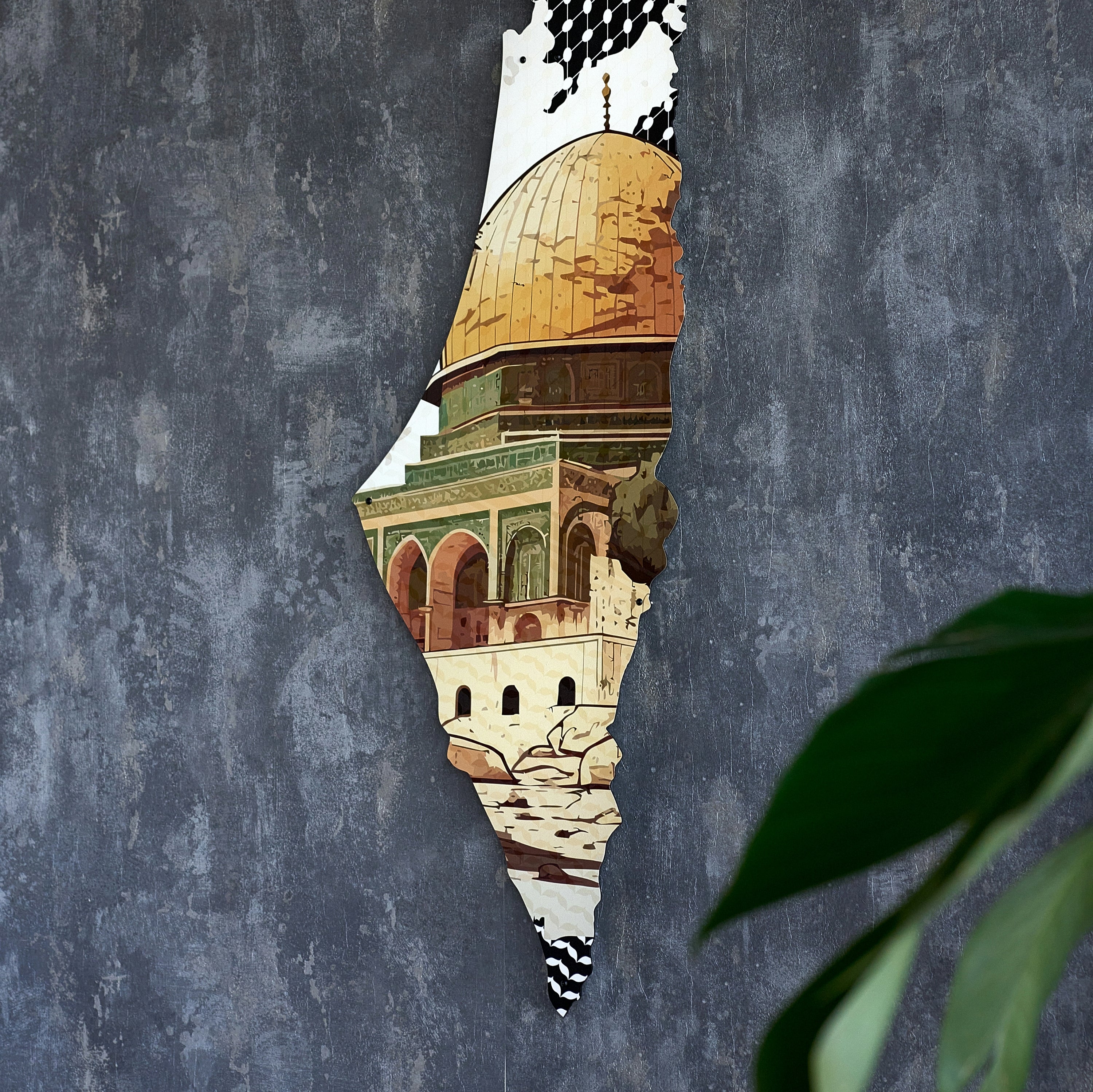 Palestine with Al-Aqsa Metal Wall Art