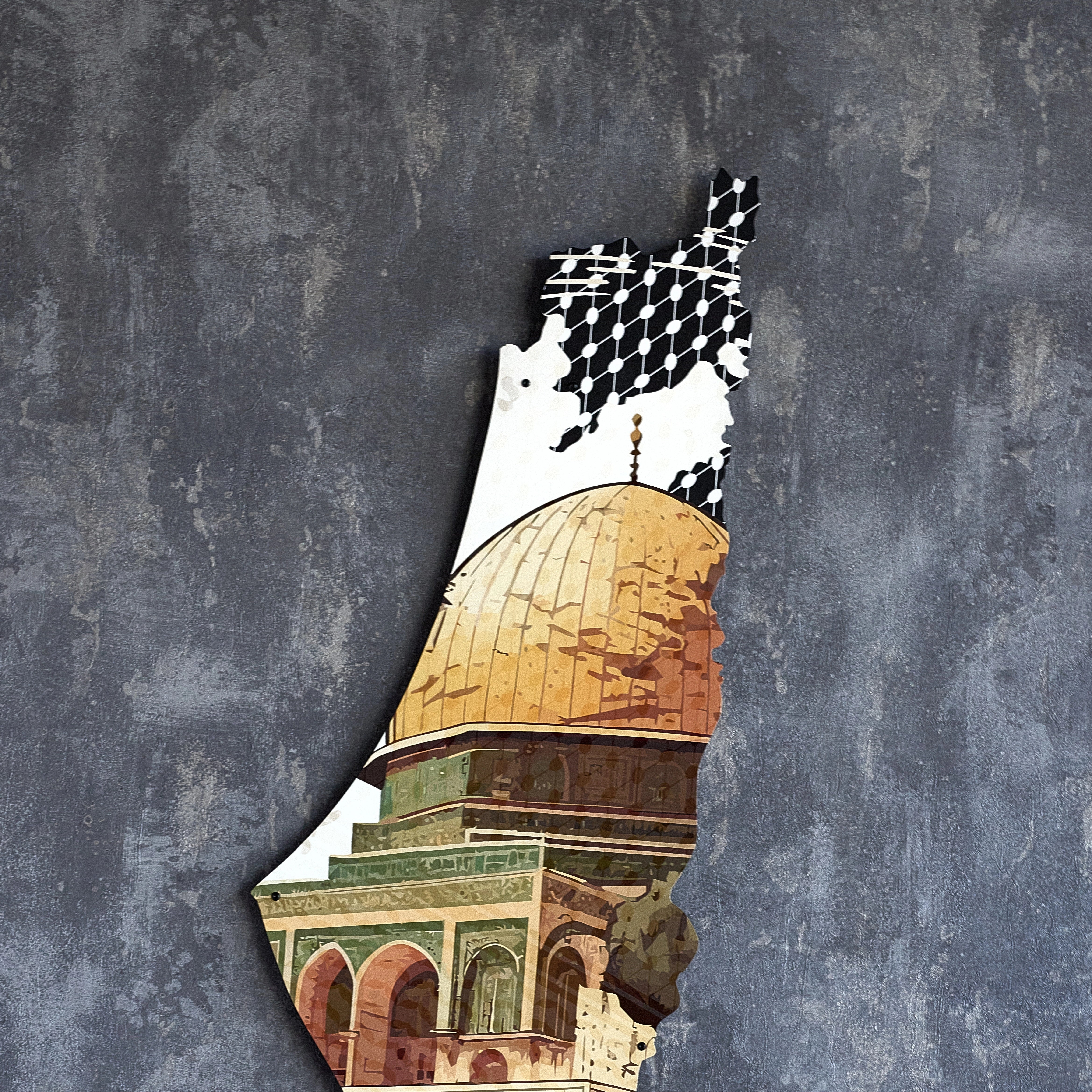 Palestine with Al-Aqsa Metal Wall Art