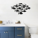 Fish Swarm Metal Wall Art