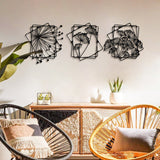 Dandelion Flowers Metal Wall Art Set of 3