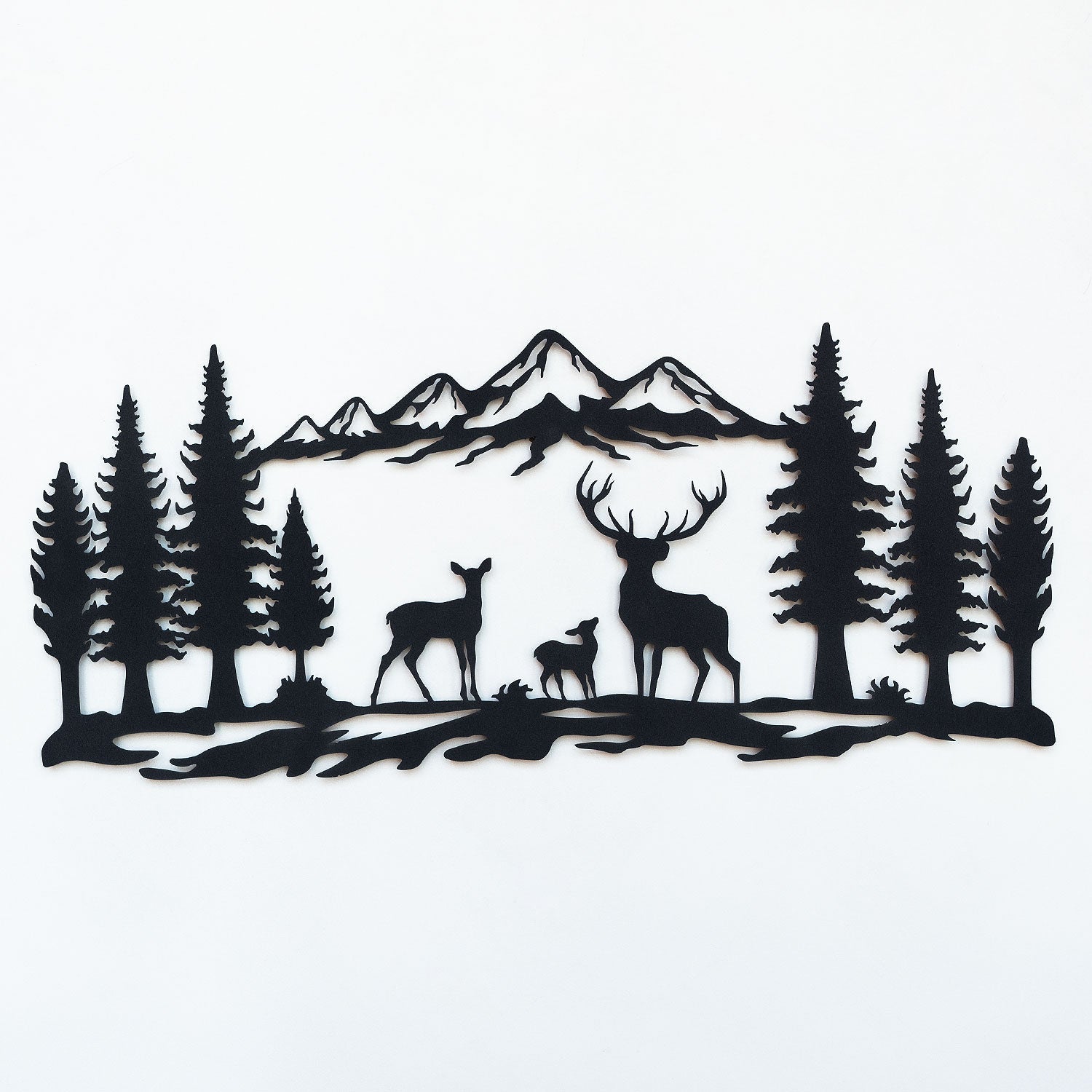 Deer Family Metal Wall Art