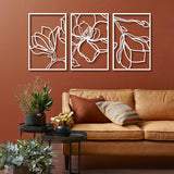 Floral Line 3 Set Metal Wall Art