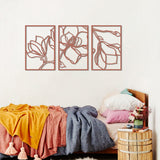 Floral Line 3 Set Metal Wall Art