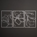 Floral Line 3 Set Metal Wall Art