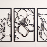 Floral Line 3 Set Metal Wall Art