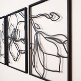 Floral Line 3 Set Metal Wall Art