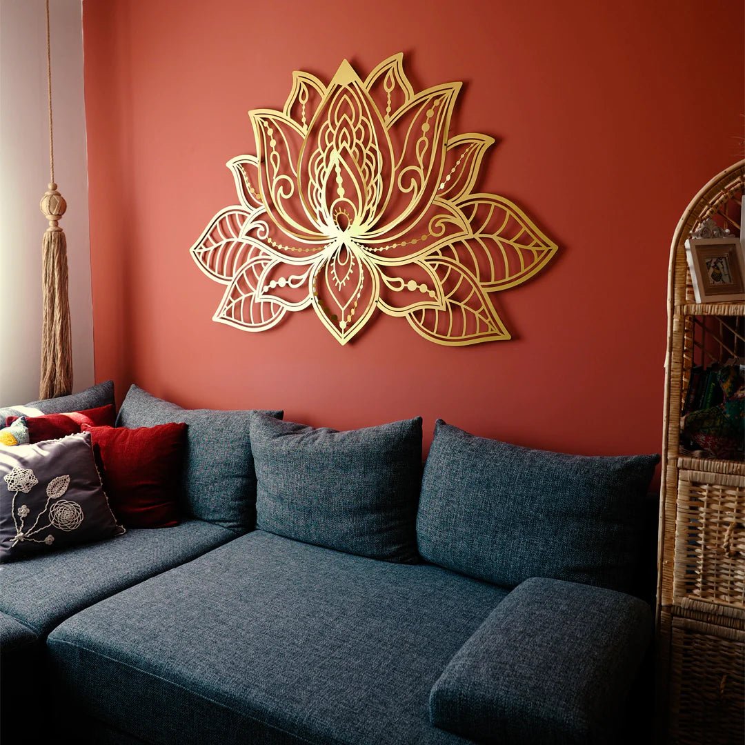 3D Lotus Mandala Metal Wall Art